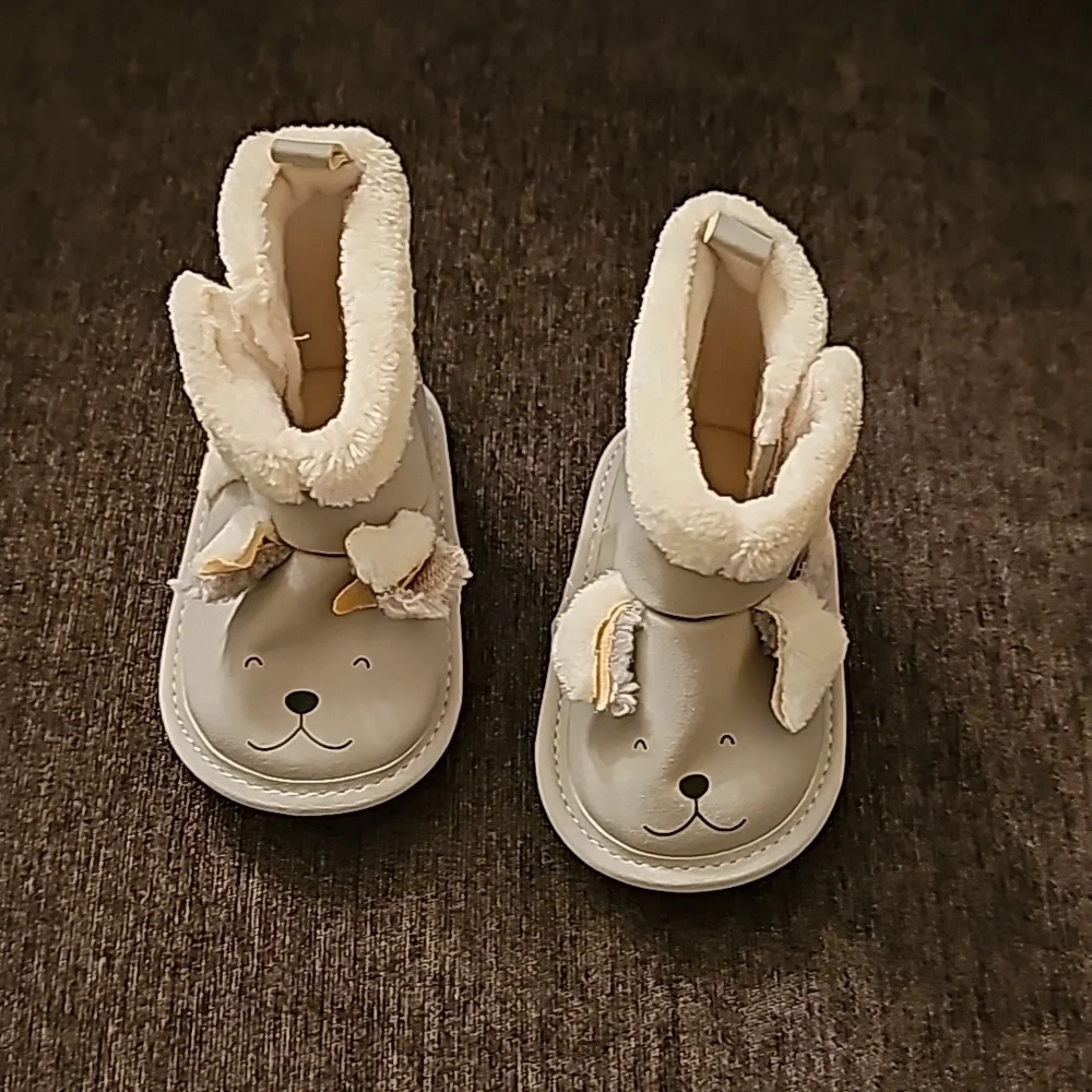 Child of Mine Grey/White Puppy Baby Boots - 0to3 months